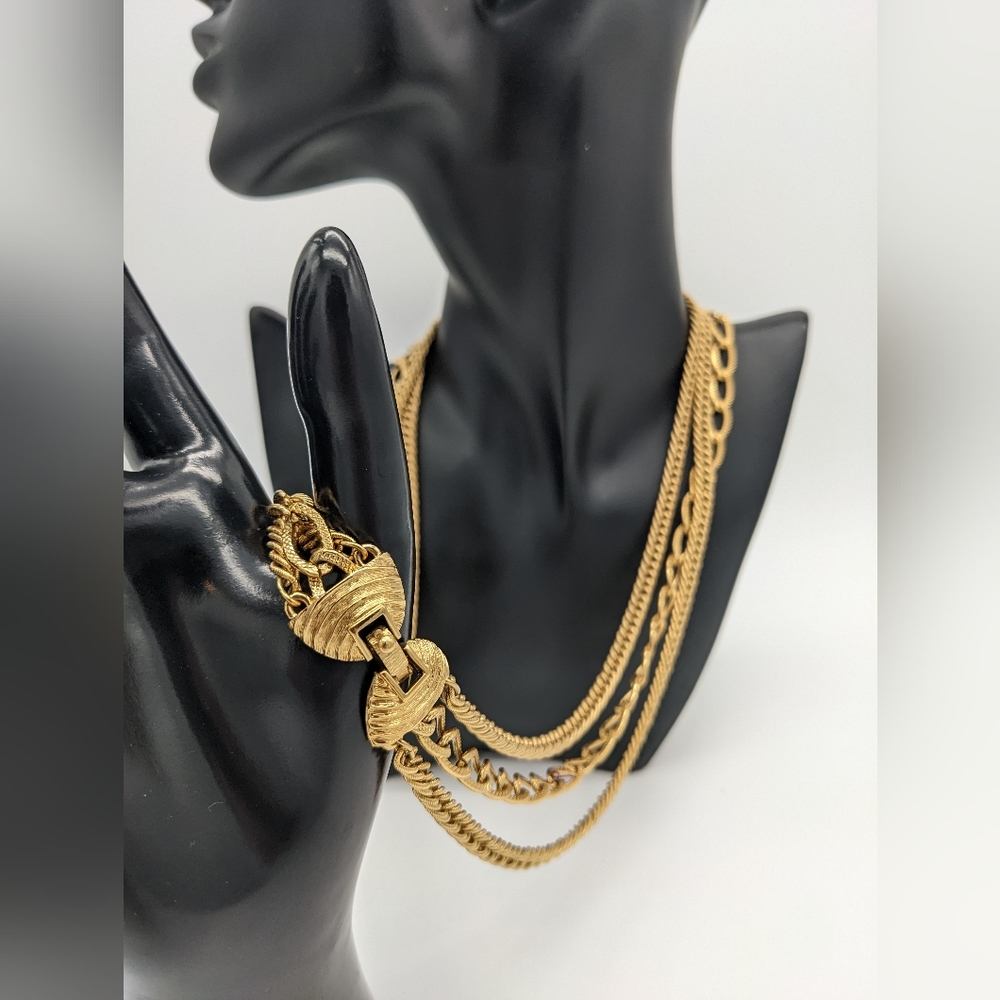 Monet vintage three chain necklace 24 inch